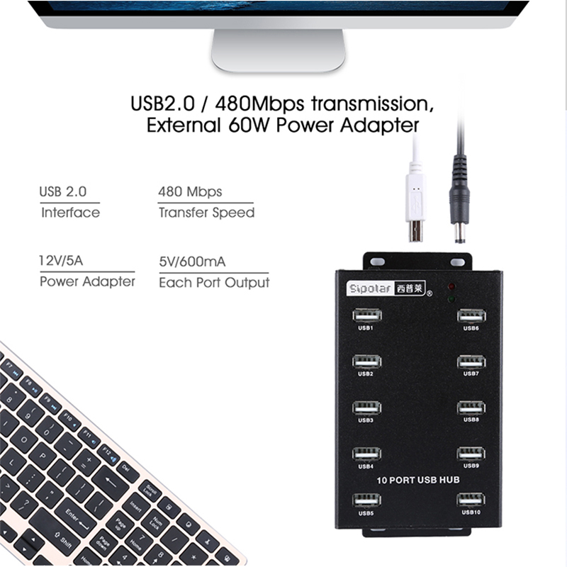 Sipolar Usb Desk Hub A-300 10  - Usb Hub 评论和价格