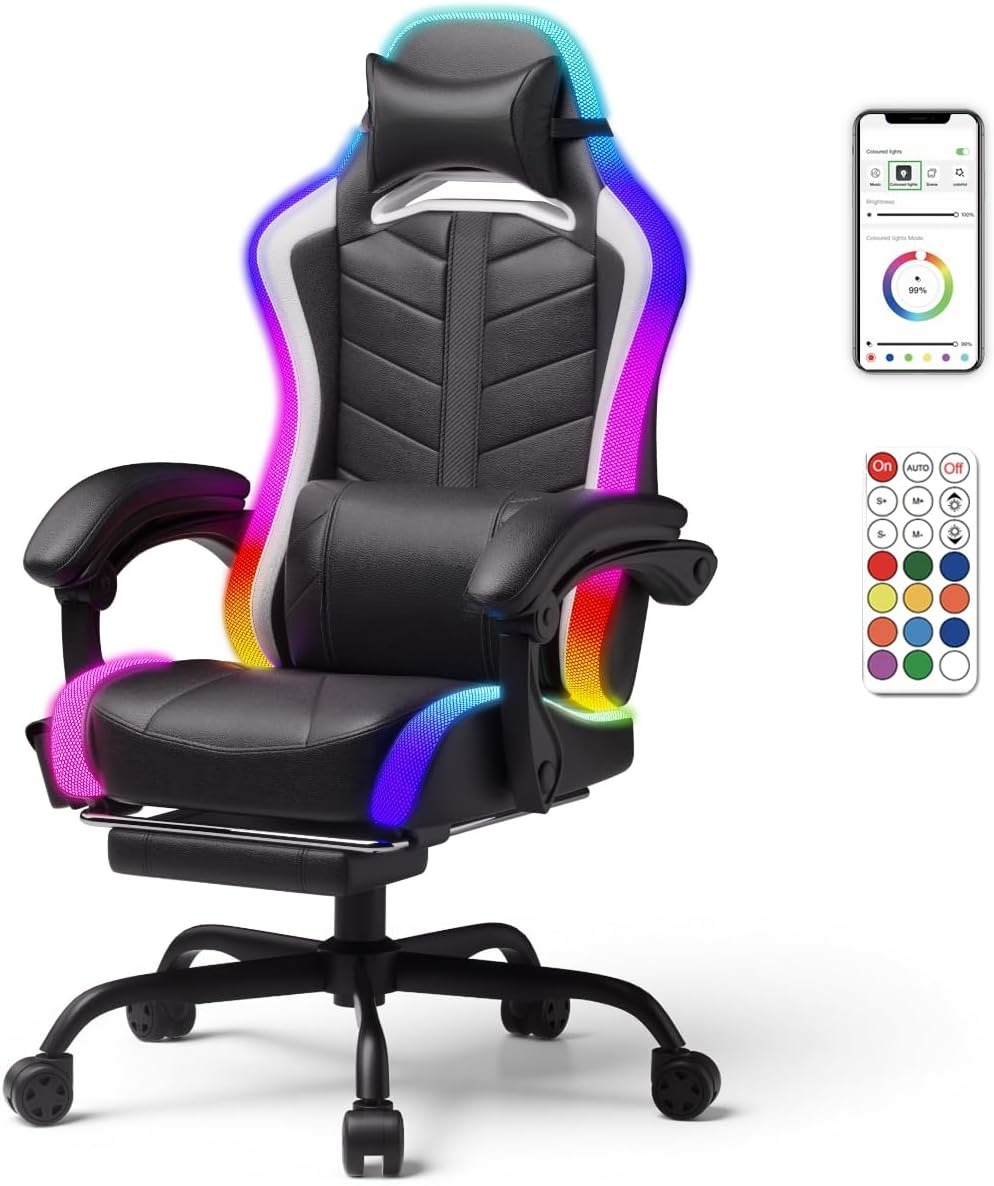 Gaming Chair Premium PU Leathe - Bluetooth Speaker 评论和价格
