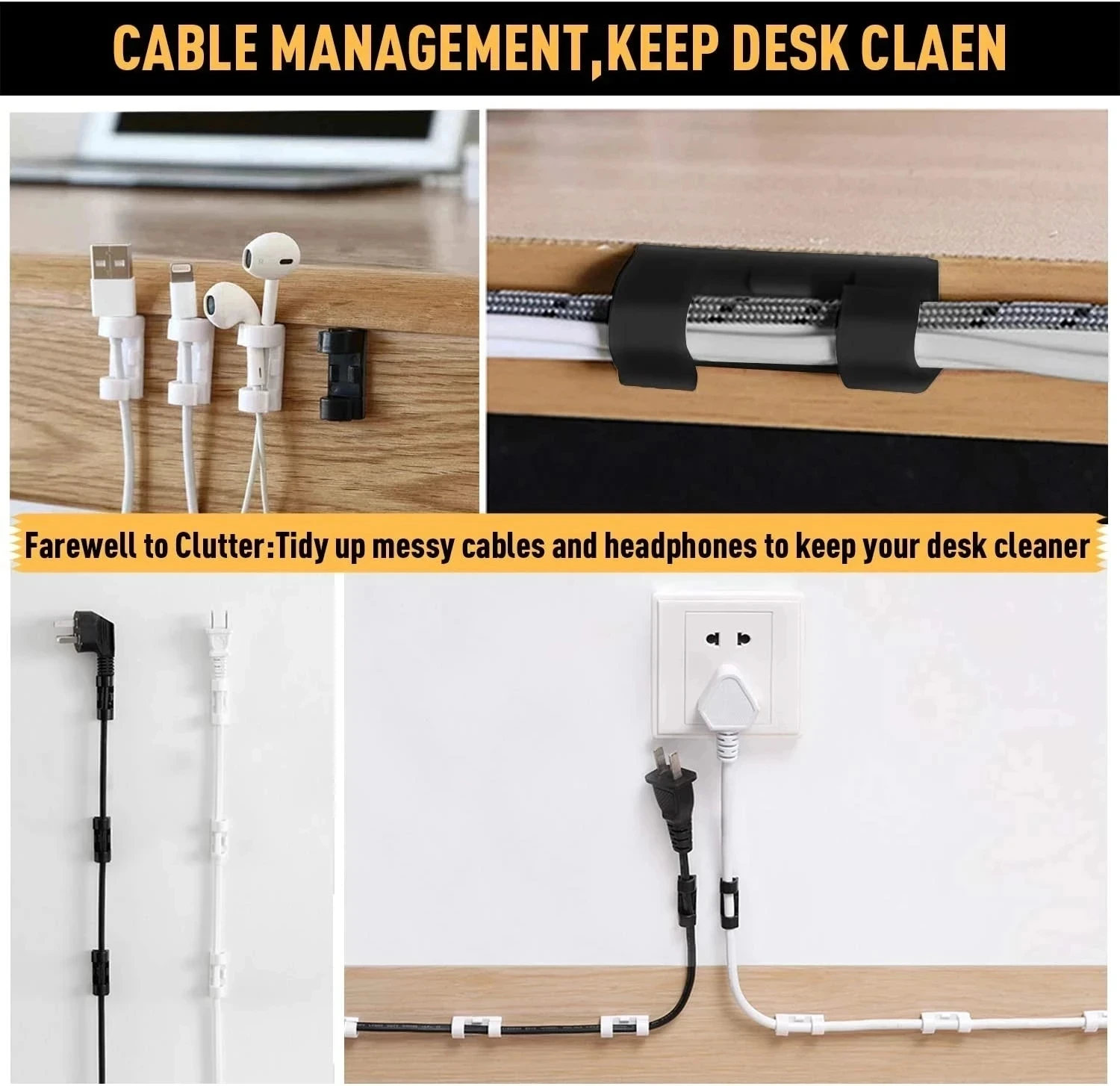 small Cable Organizer Clips Wi - Cable Organizer 评论和价格