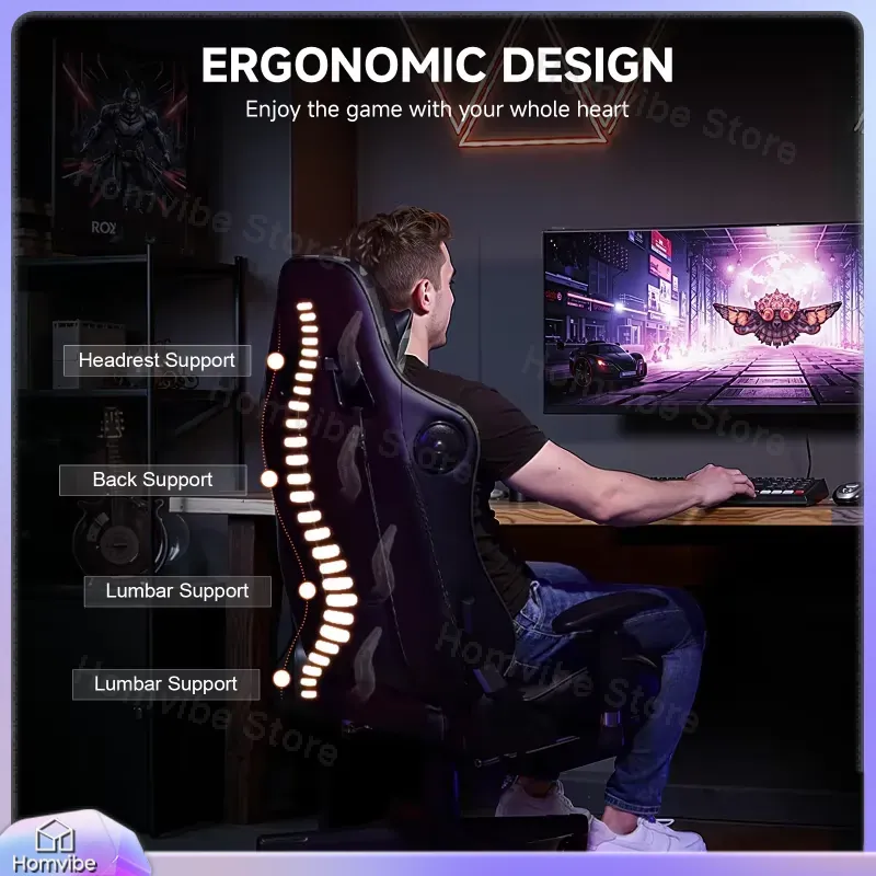 Ergonomic Gaming Chair with Bl - Bluetooth Speaker 评论和价格